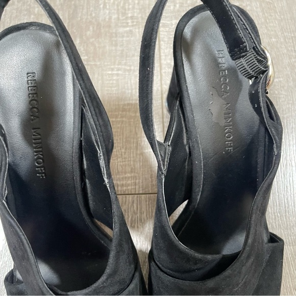 Rebecca Minkoff Black Heels Sandals cross cross Size 8 - Picture 3 of 8
